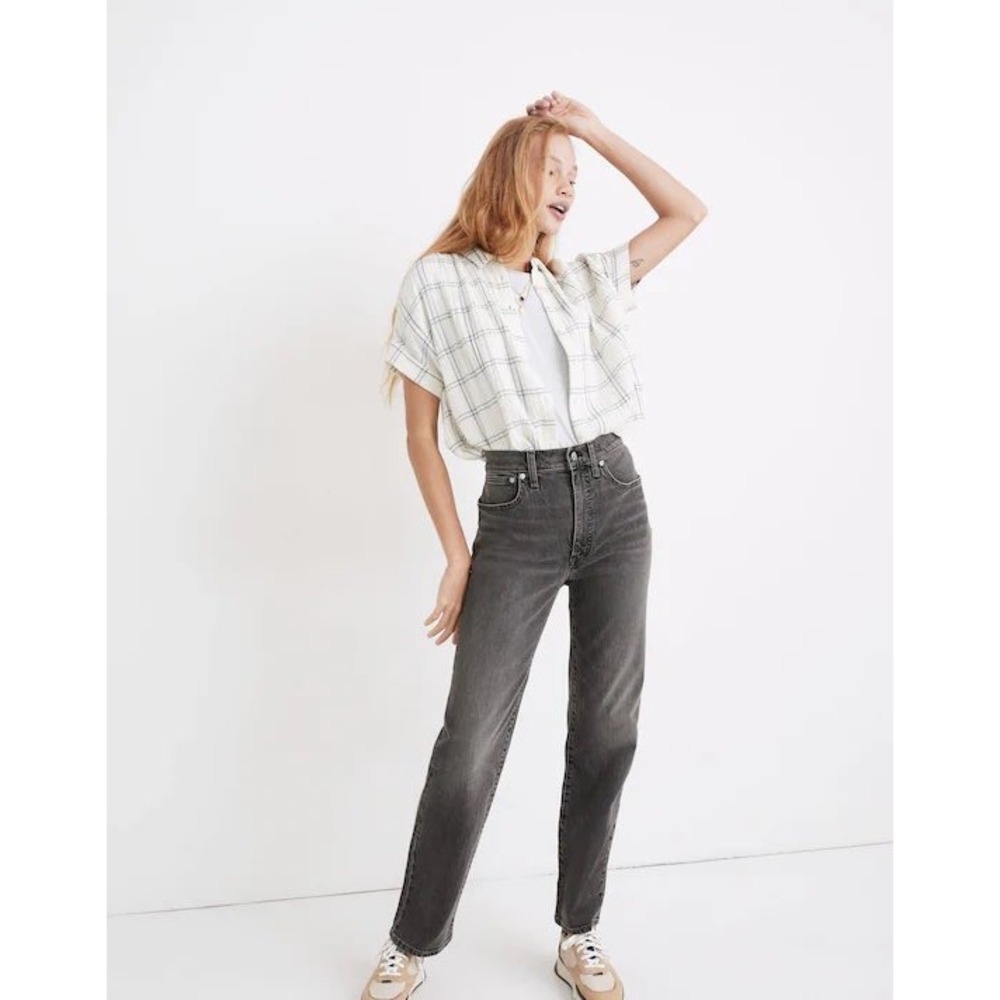 Madewell The Perfect Vintage Straight Jean Cosner Wash Faded Black Grey 27